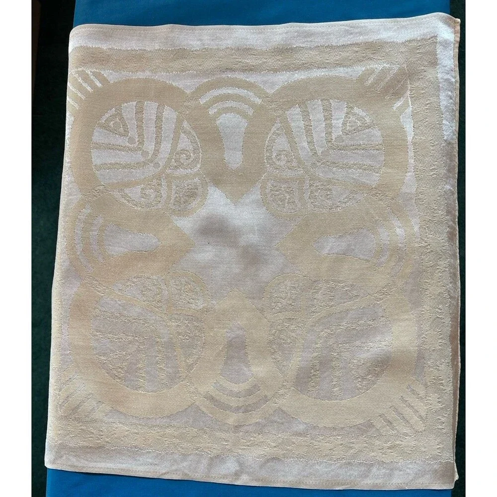 Vintage Set of 8 Peach Damask Linen Dinner Napkins Country 17